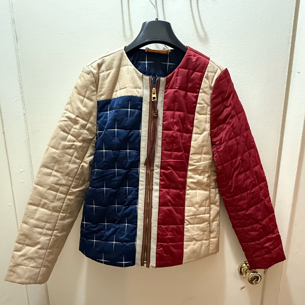 Tory Burch Burgundy Quilted Jacket